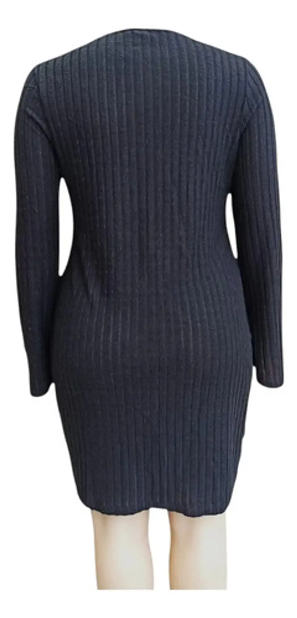 Vestido Ajustado Canalé Manga Larga - Talla Grande 4xl 4