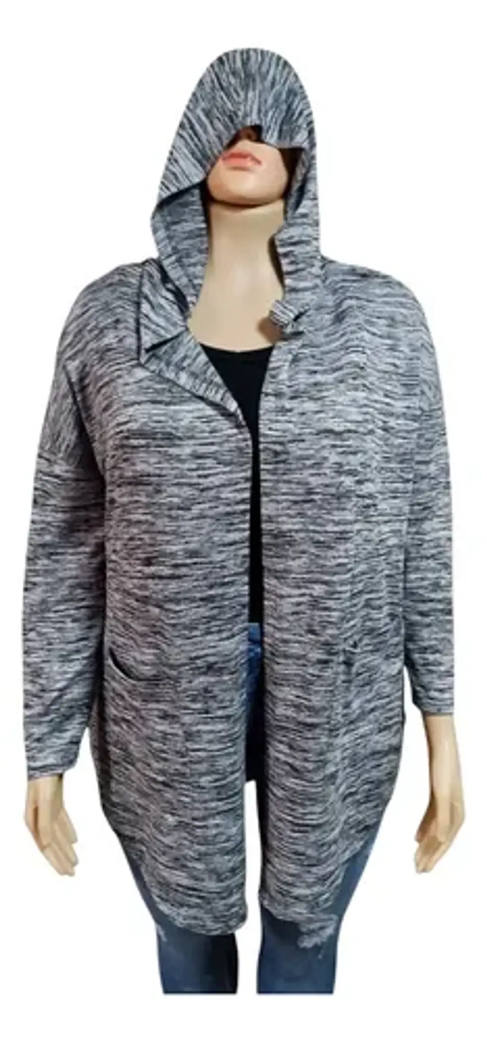 Cardigan Oversize Con Capucha - Xersion Talla Grande 2xl 3