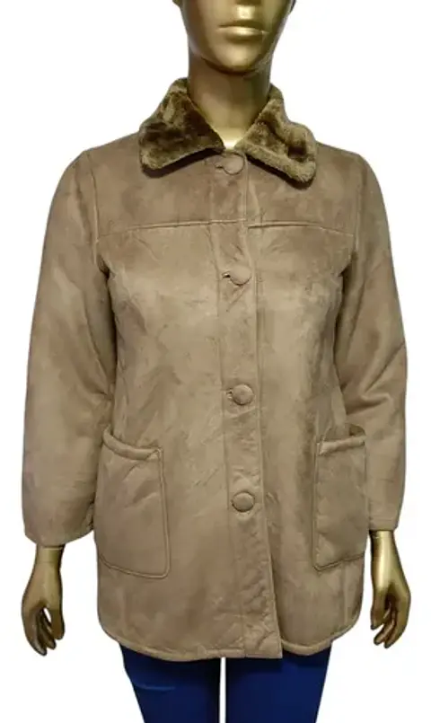 Abrigo Vintage Tipo Gamulán con Forro de Piel  - Talla M