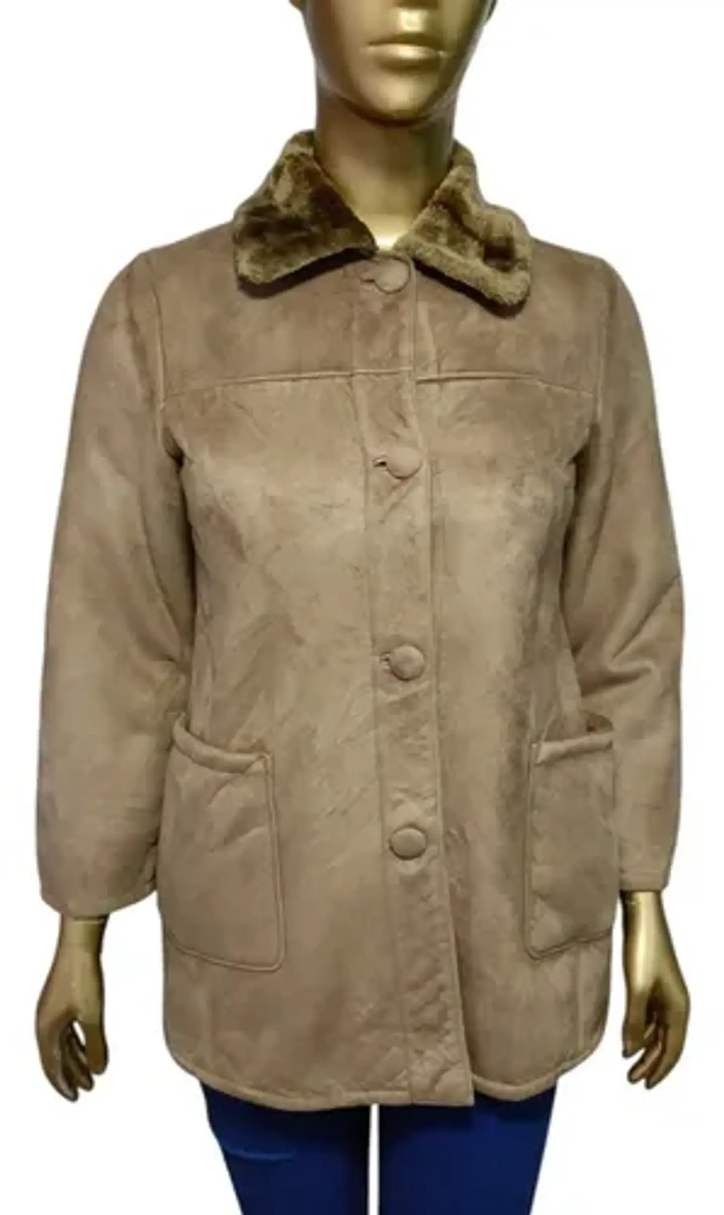 Abrigo Vintage Tipo Gamulán con Forro de Piel  - Talla M 2