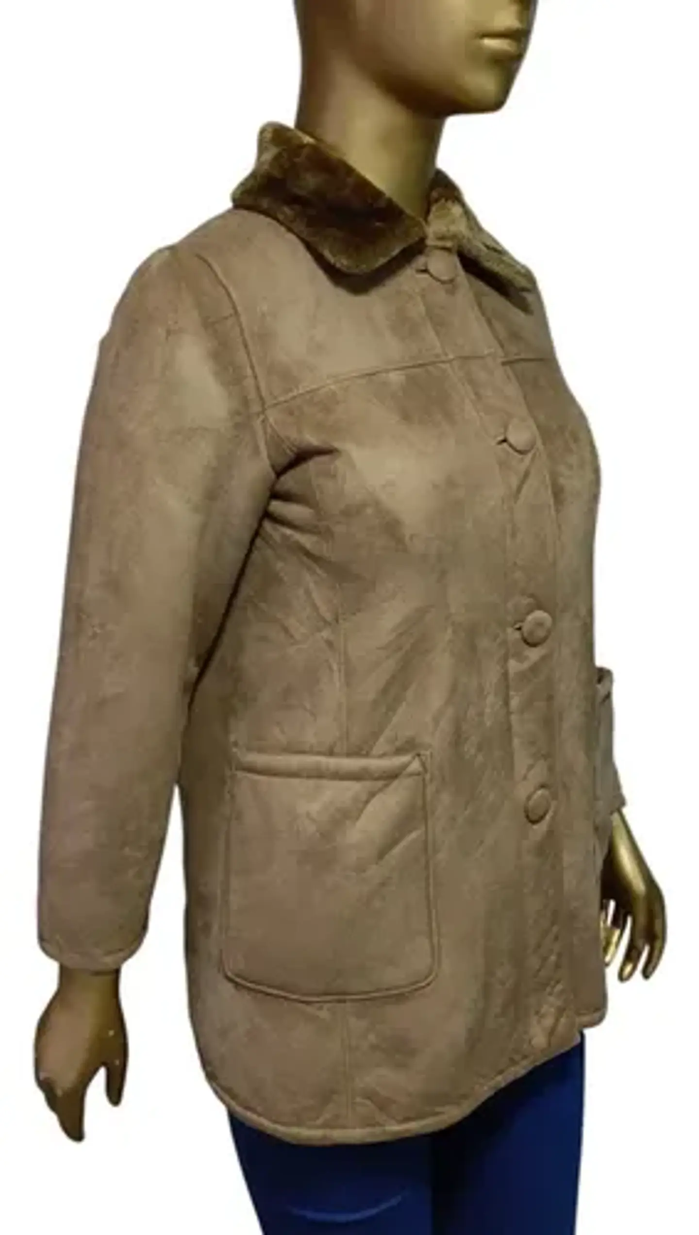 Abrigo Vintage Tipo Gamulán con Forro de Piel  - Talla M 4