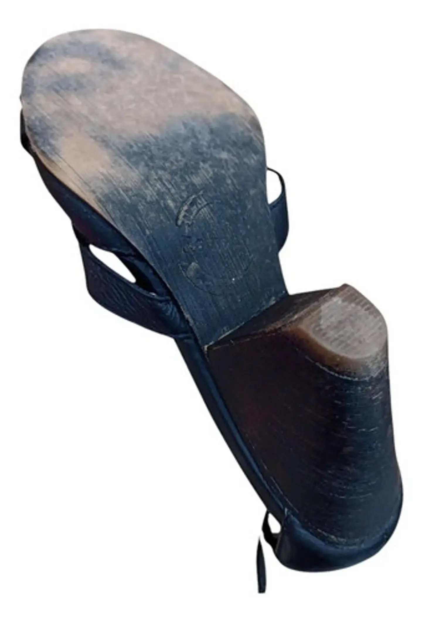 Sandalia De Cuero Taco Cónico Vintage Romano Para Mujer 37 9