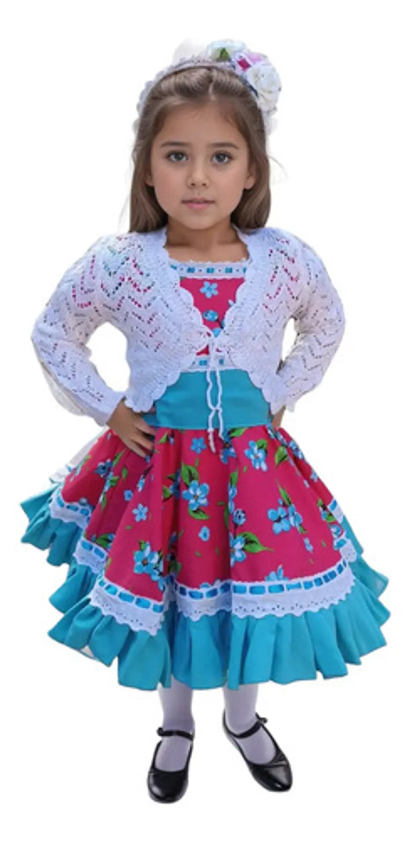 Bolerito Blanco De Hilo Tejido A Mano Para Bautizos/vestidos 3