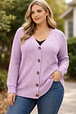 Sweater Cardigan Trenzado Newport Lila - Tallas Grandes 3xl - Miniatura 1