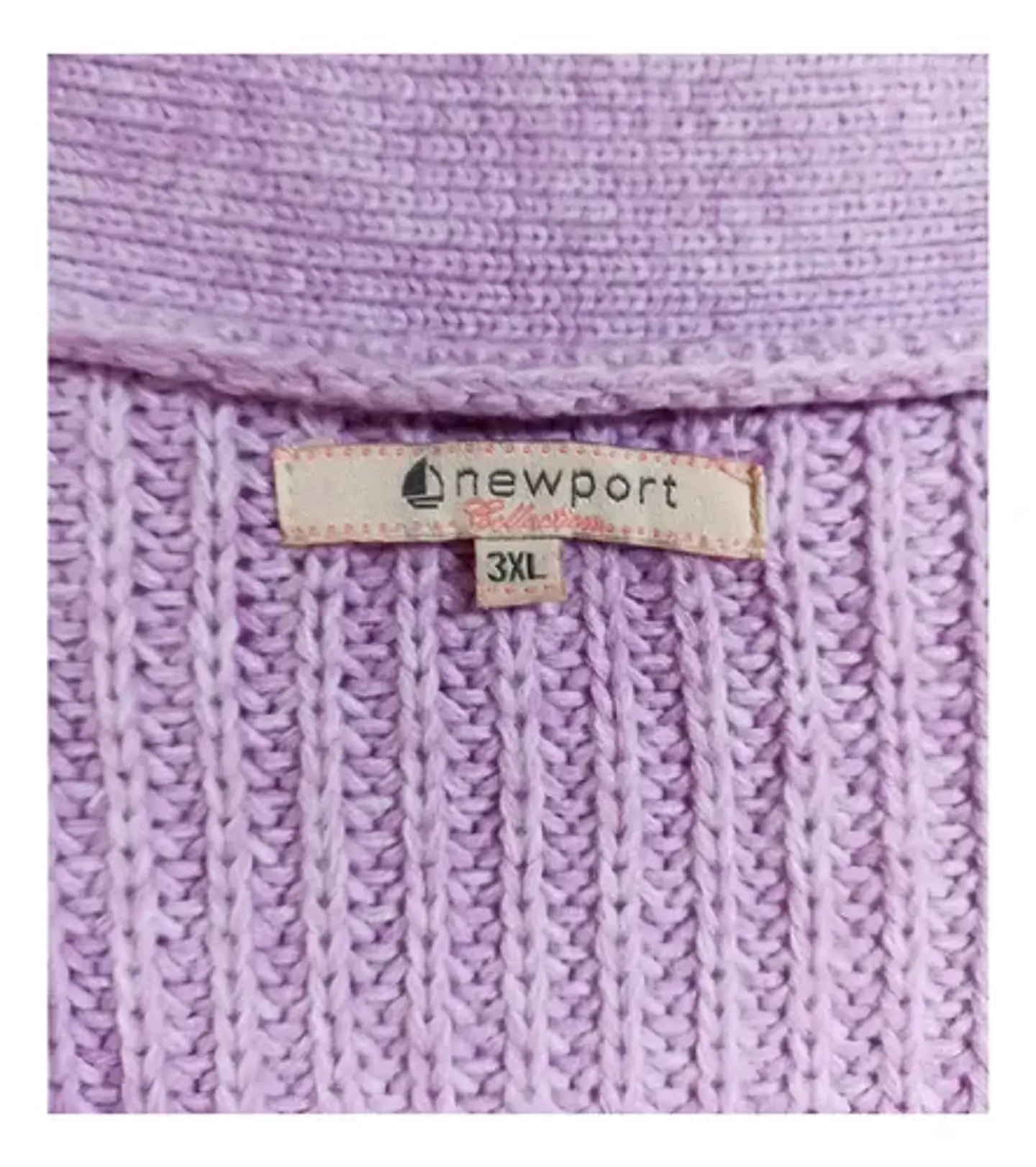 Sweater Cardigan Trenzado Newport Lila - Tallas Grandes 3xl 4