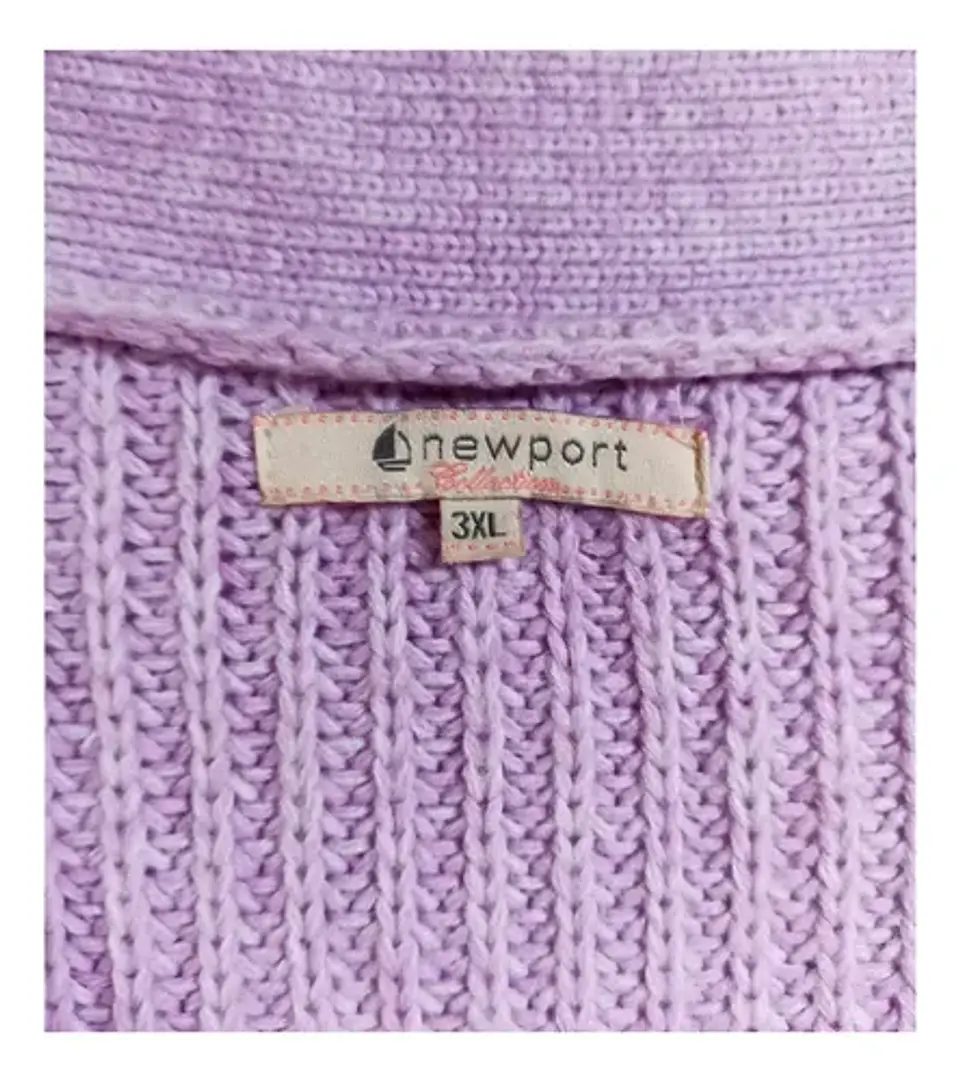 Sweater Cardigan Trenzado Newport Lila - Tallas Grandes 3xl 4