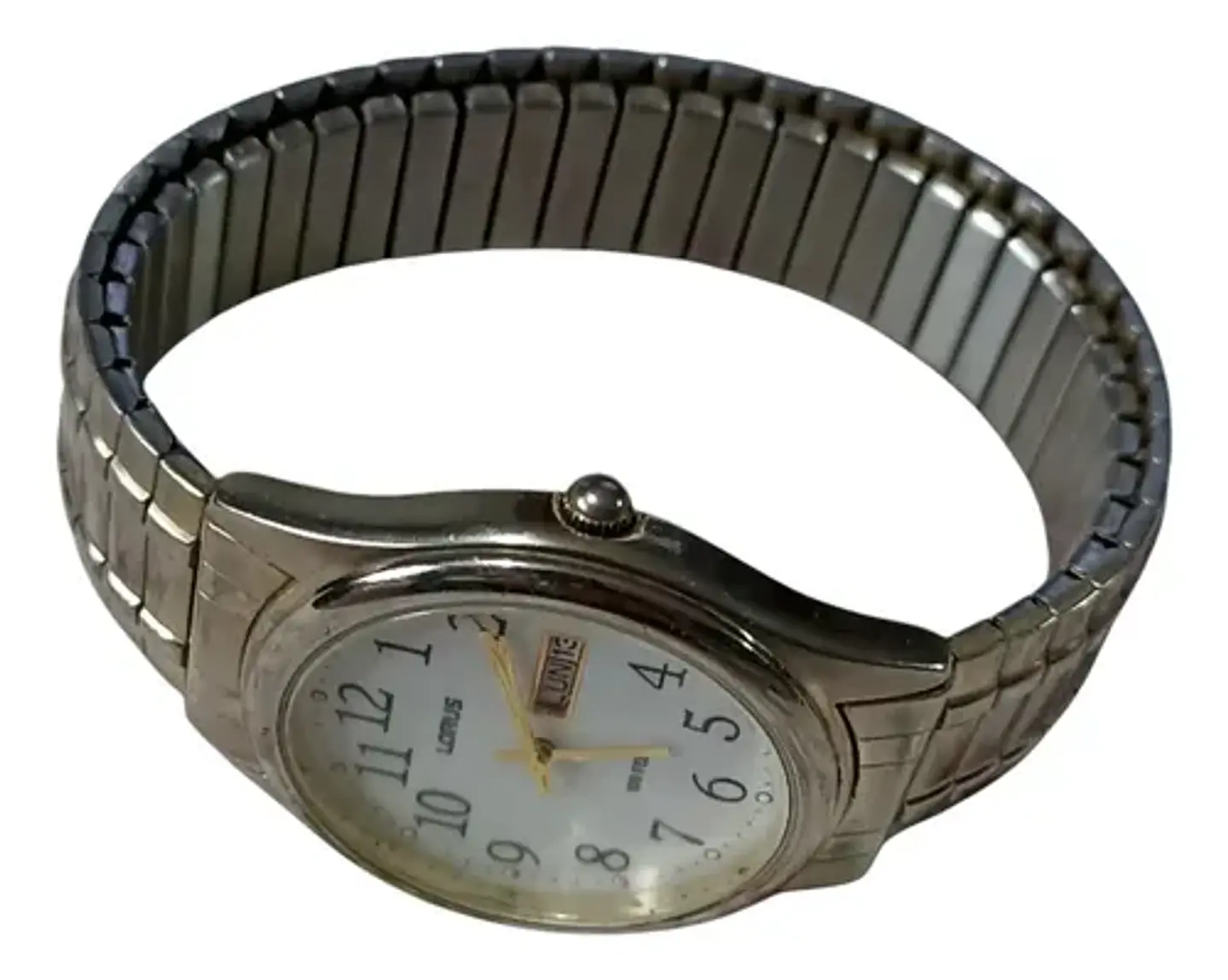 Reloj Lorus Vintage Para Hombre Con Fecha Y Pulsera Elástica 2