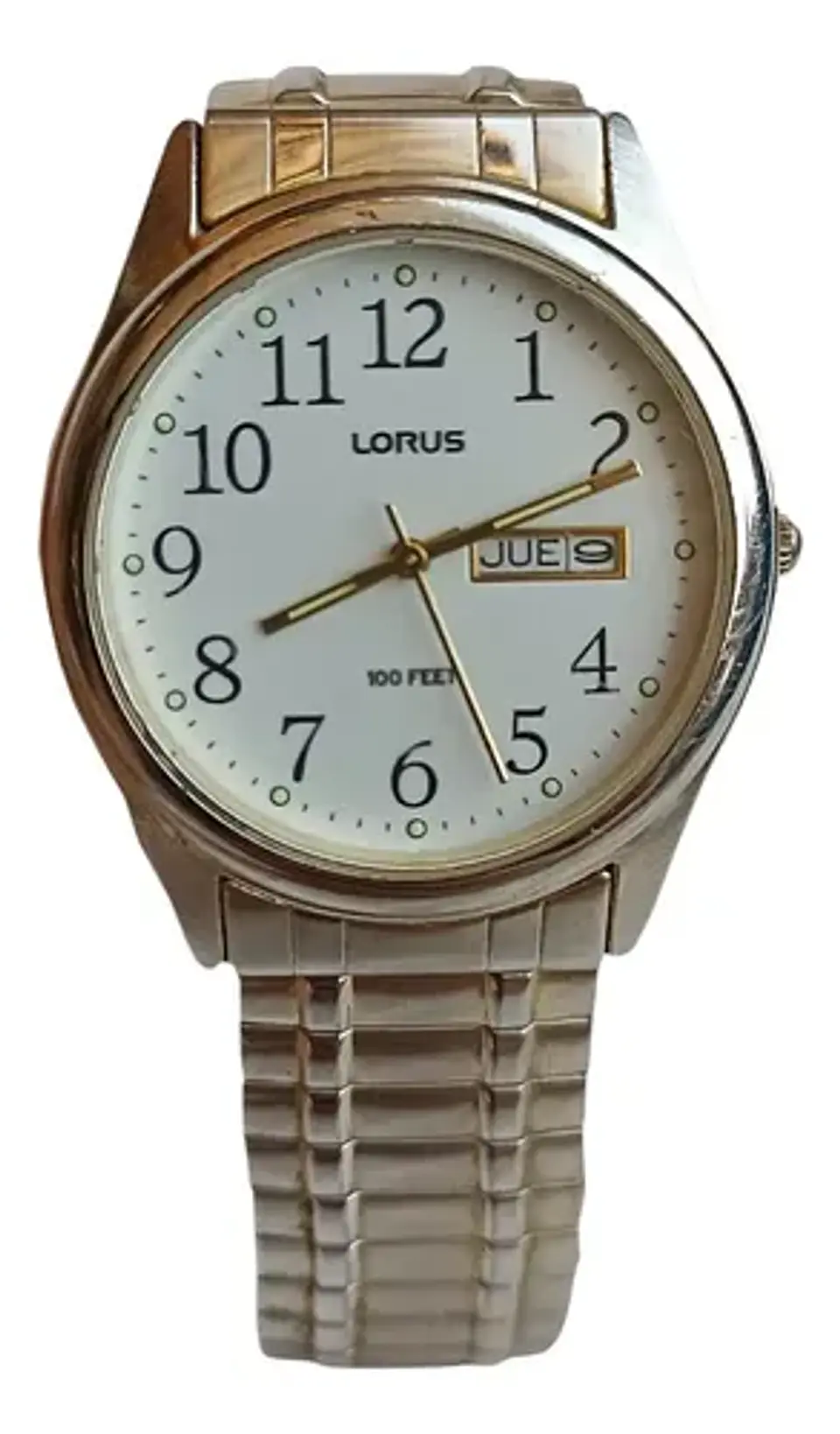 Reloj Lorus Vintage Para Hombre Con Fecha Y Pulsera Elástica 3