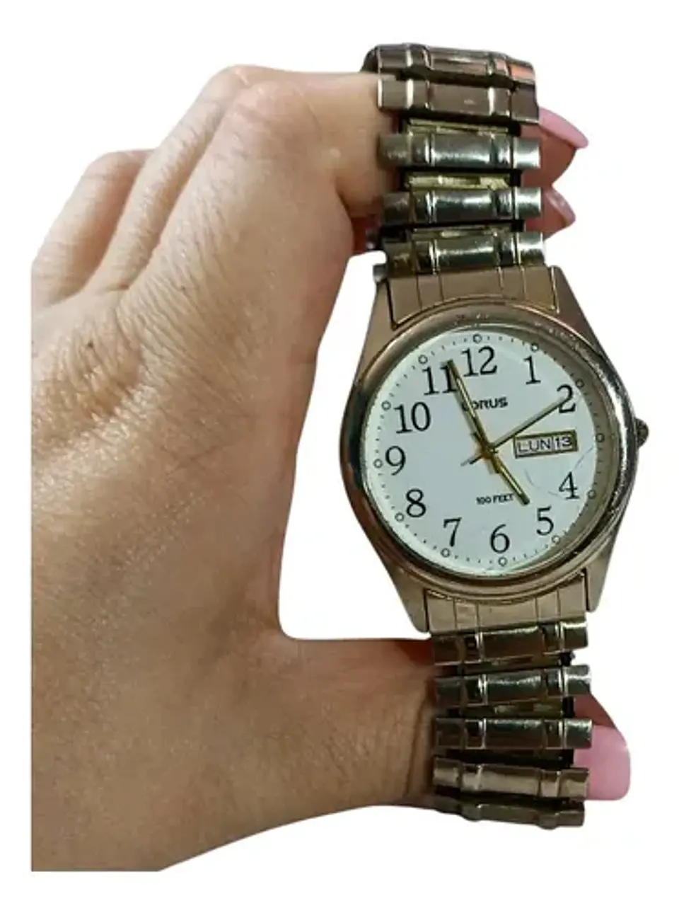 Reloj Lorus Vintage Para Hombre Con Fecha Y Pulsera Elástica 7