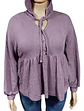 Top Manga Larga Con Capucha Peplum Talla Grande 2xl - 3xl - Miniatura 2
