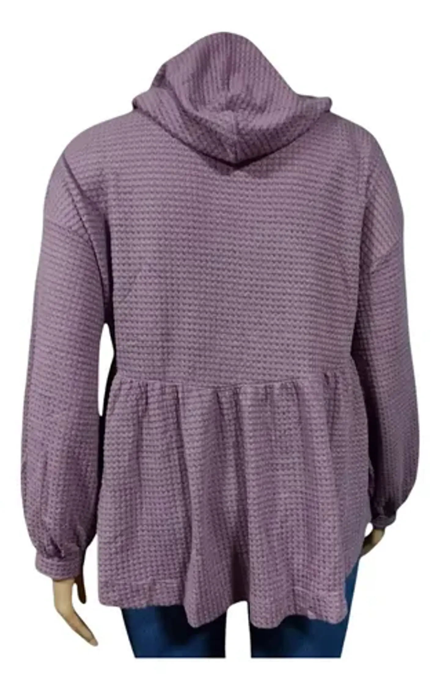 Top Manga Larga Con Capucha Peplum Talla Grande 2xl - 3xl 4