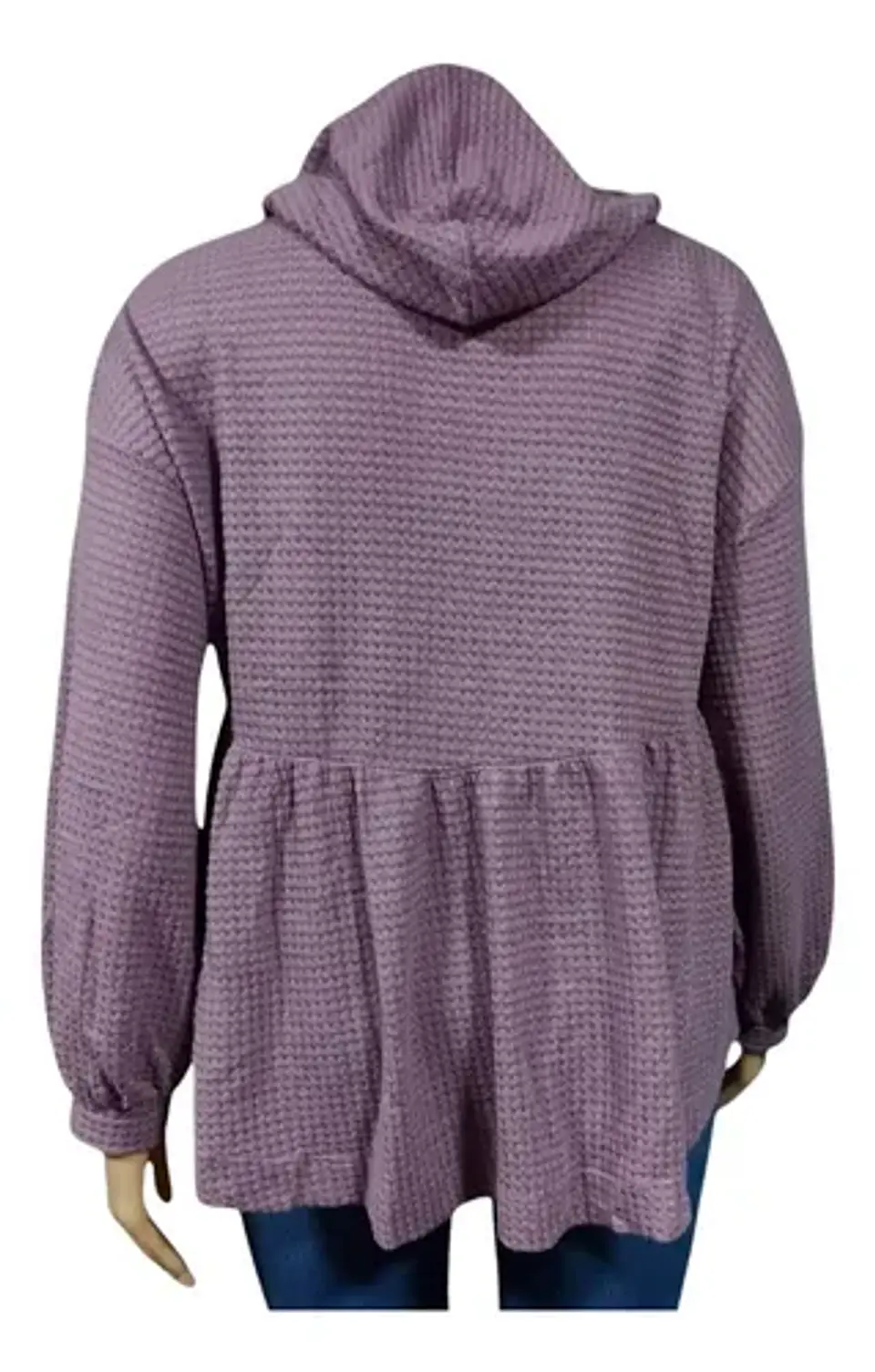 Top Manga Larga Con Capucha Peplum Talla Grande 2xl - 3xl 4