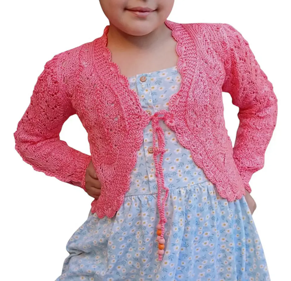 Bolerito De Hilo Tejido A Mano Para Niñas - Colores Y Tallas 3