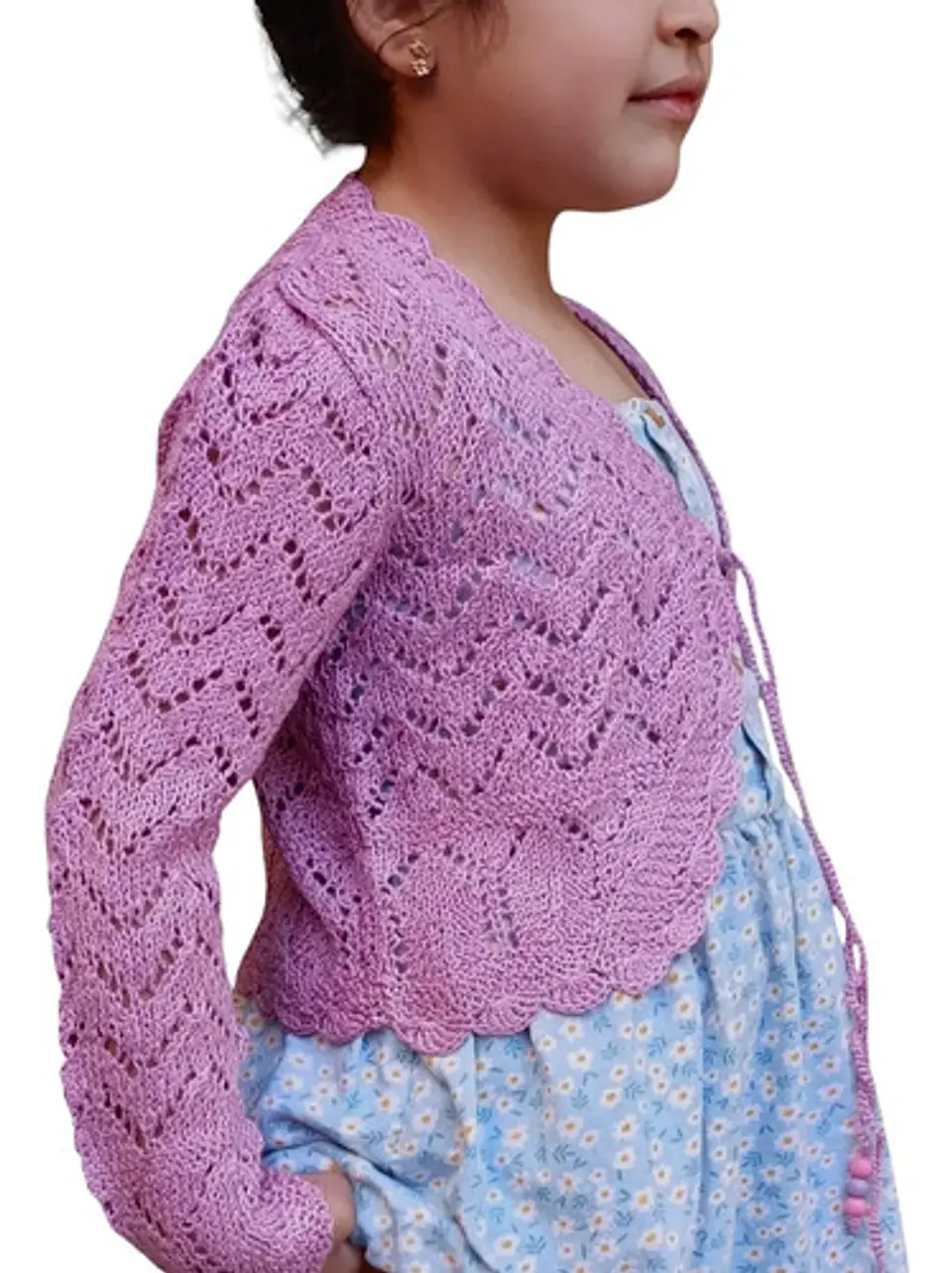 Bolerito De Hilo Tejido A Mano Para Niñas - Colores Y Tallas 10