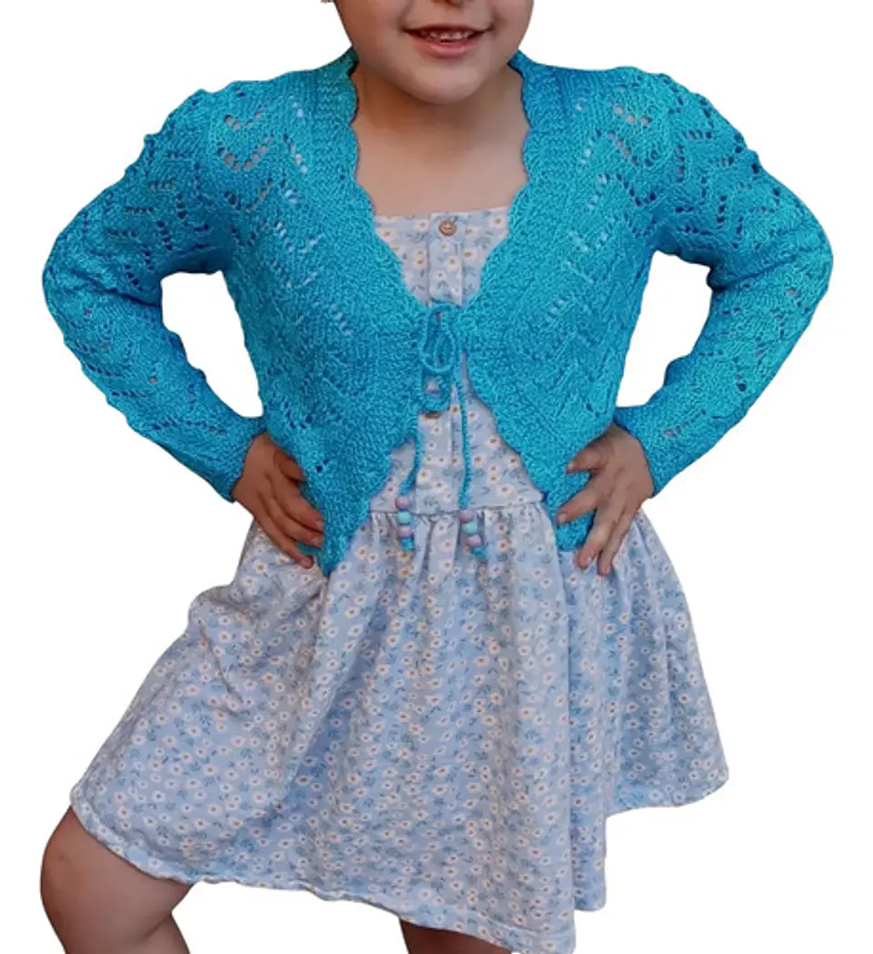 Bolerito De Hilo Tejido A Mano Para Niñas - Colores Y Tallas 14