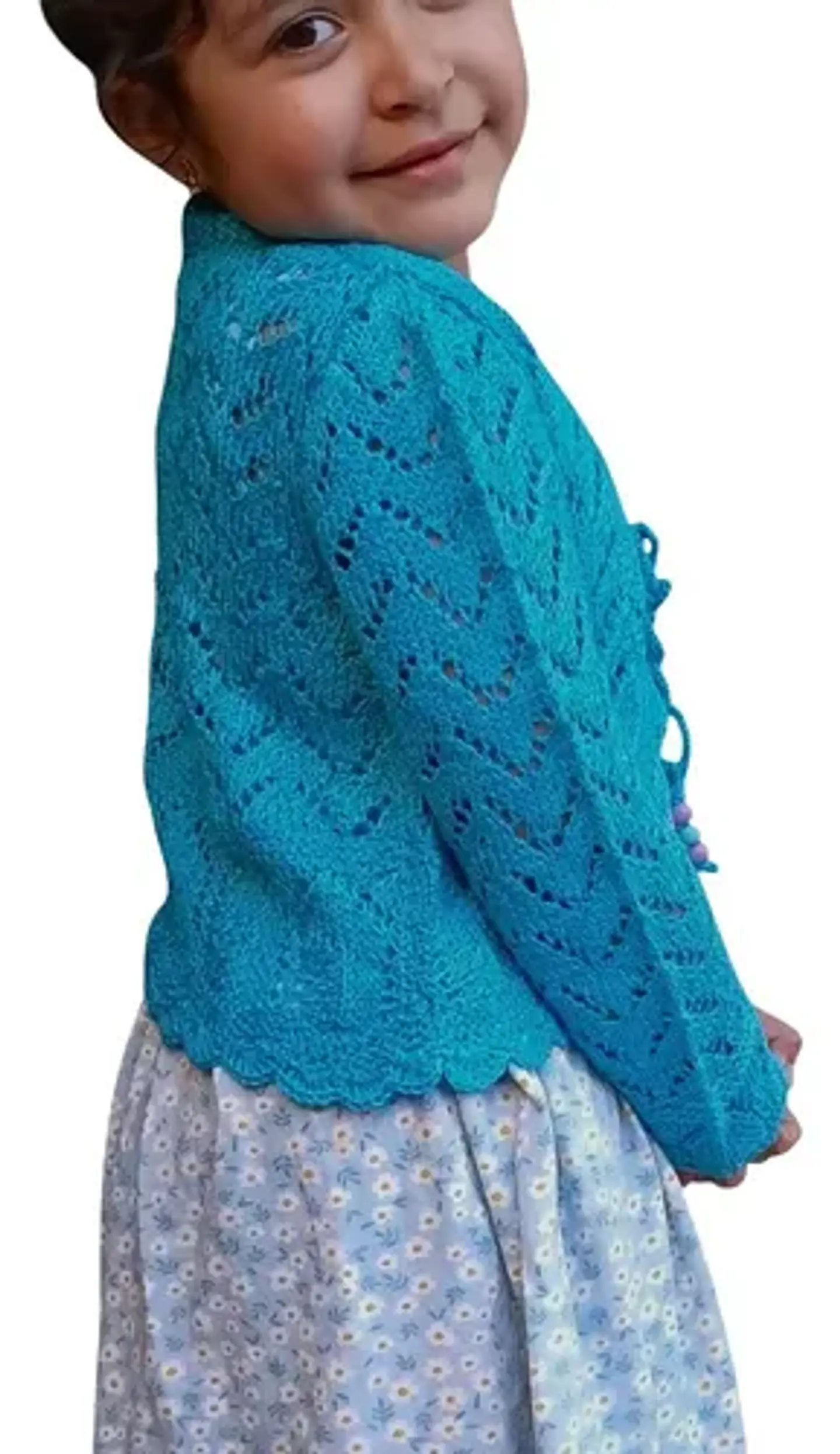 Bolerito De Hilo Tejido A Mano Para Niñas - Colores Y Tallas 16