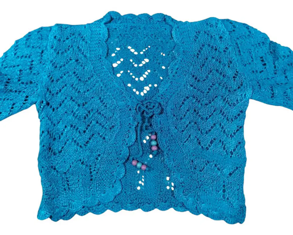 Bolerito De Hilo Tejido A Mano Para Niñas - Colores Y Tallas 18