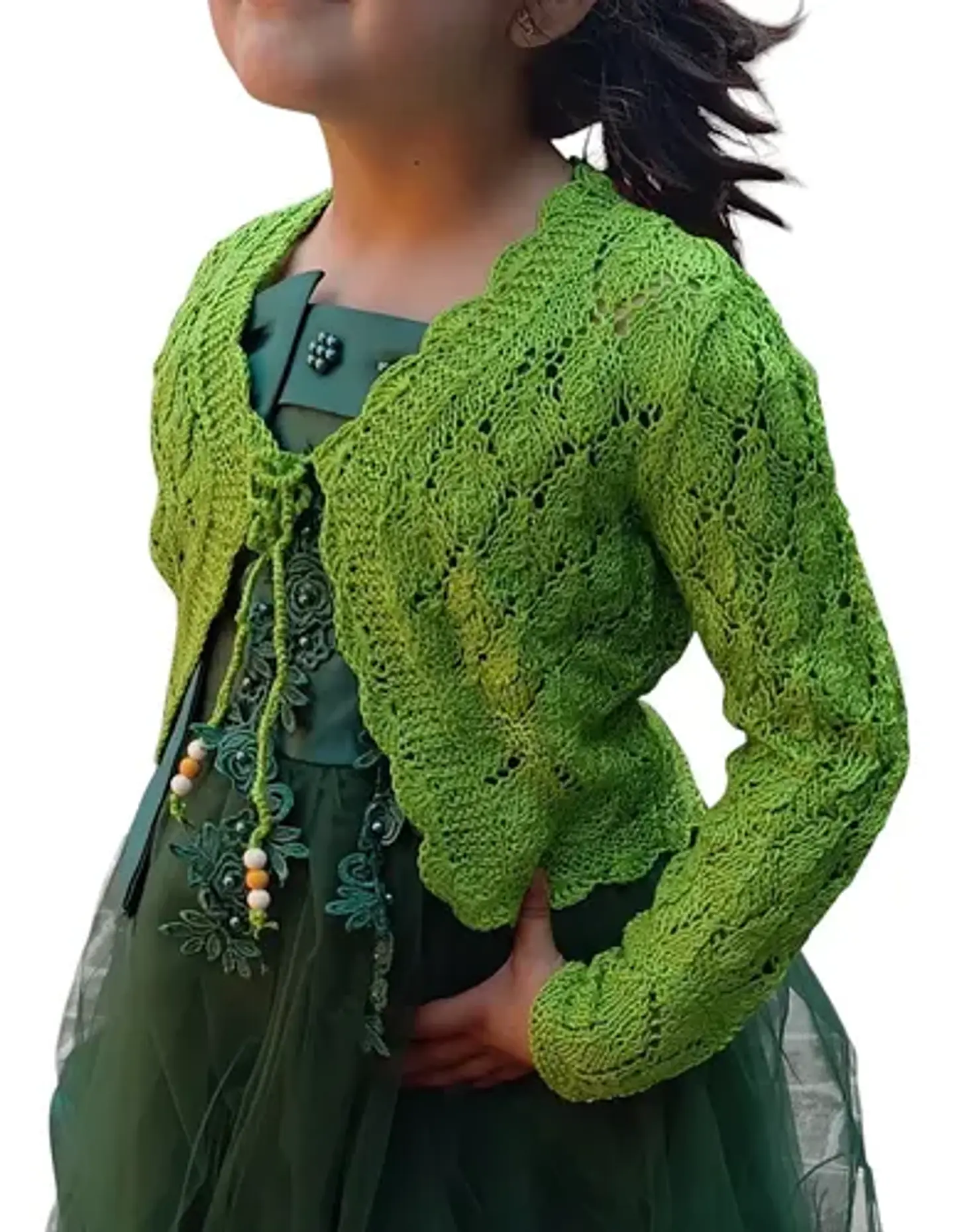 Bolerito De Hilo Tejido A Mano Para Niñas - Colores Y Tallas 22