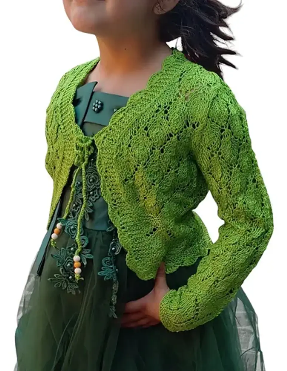 Bolerito De Hilo Tejido A Mano Para Niñas - Colores Y Tallas 22