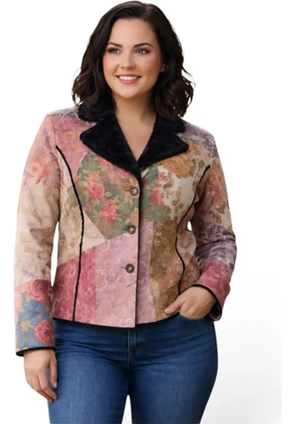 Abrigo Tipo Blazer de Gamuza Y Piel Sintética - Talla XL 1