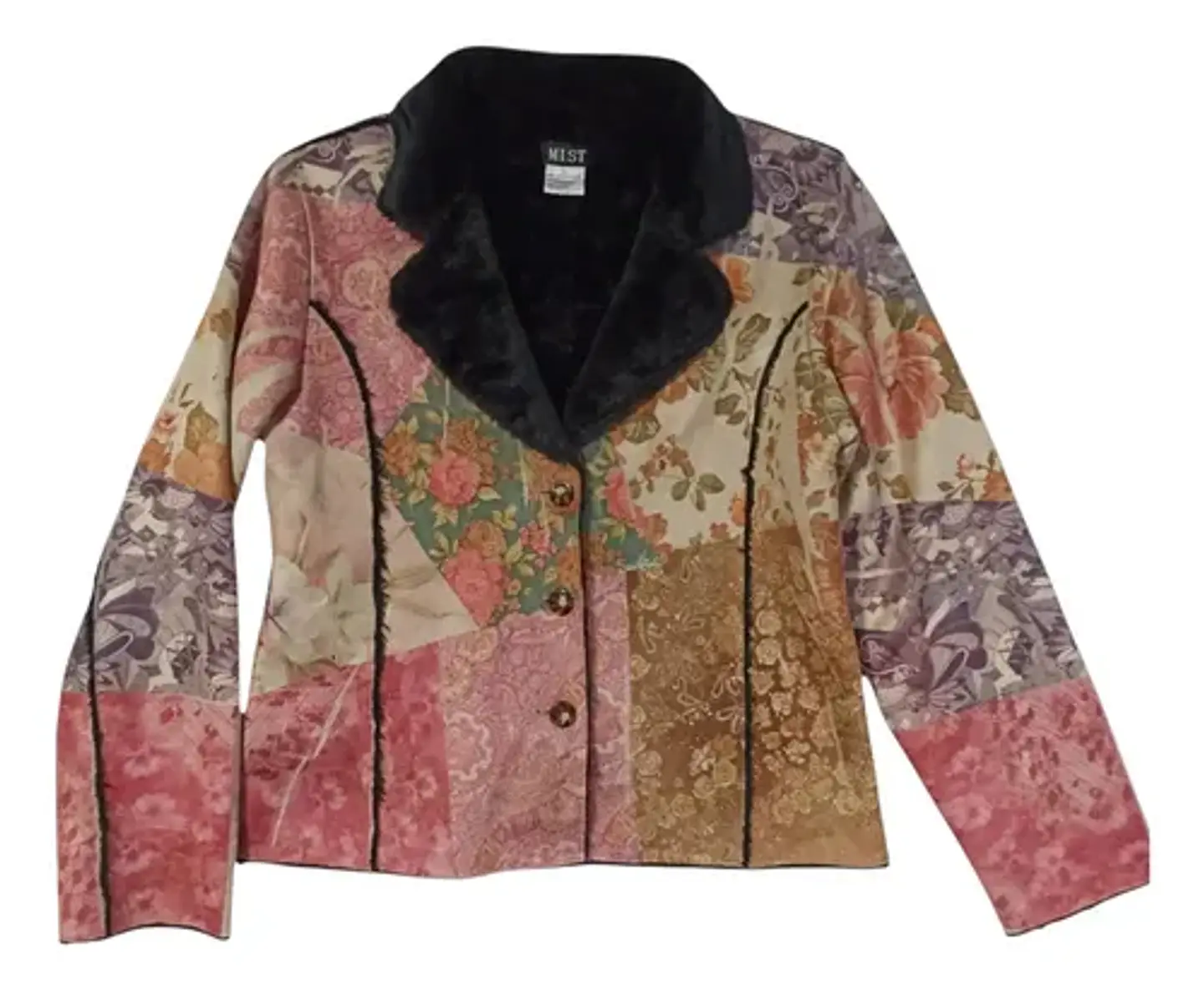 Abrigo Tipo Blazer de Gamuza Y Piel Sintética - Talla XL 2