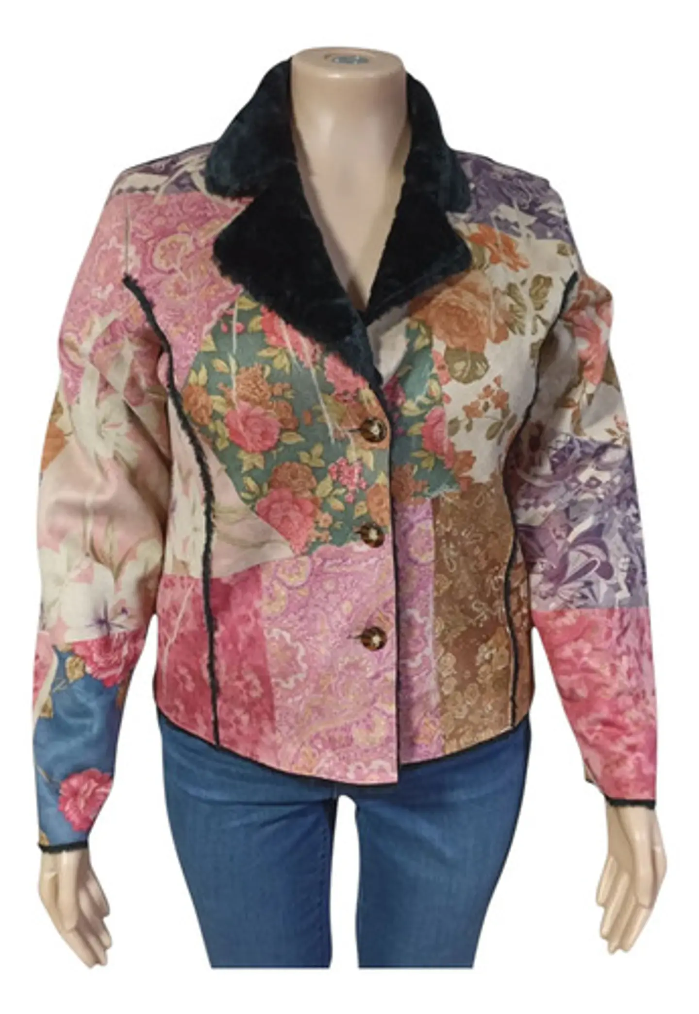 Abrigo Tipo Blazer de Gamuza Y Piel Sintética - Talla XL 3