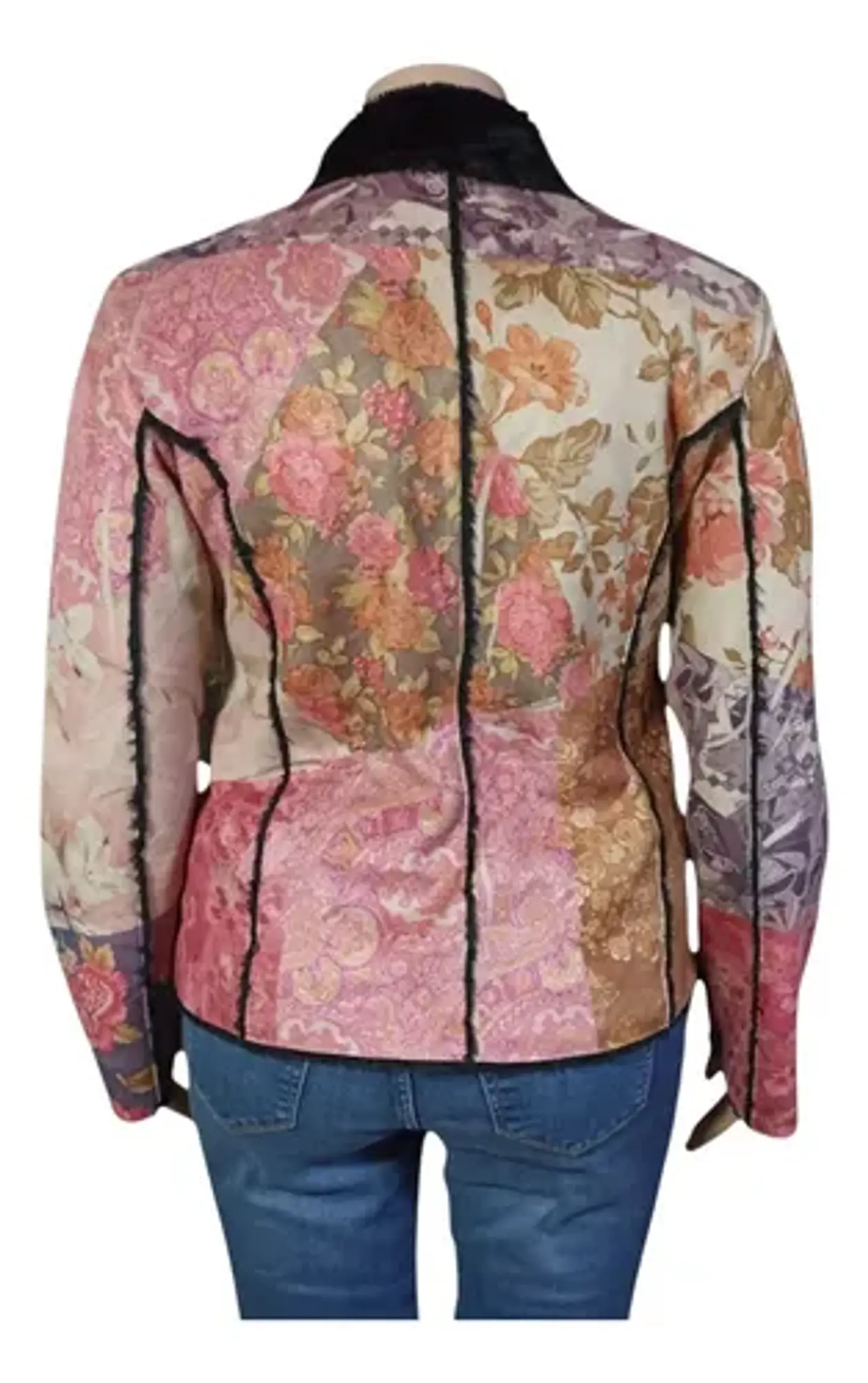 Abrigo Tipo Blazer de Gamuza Y Piel Sintética - Talla XL 5