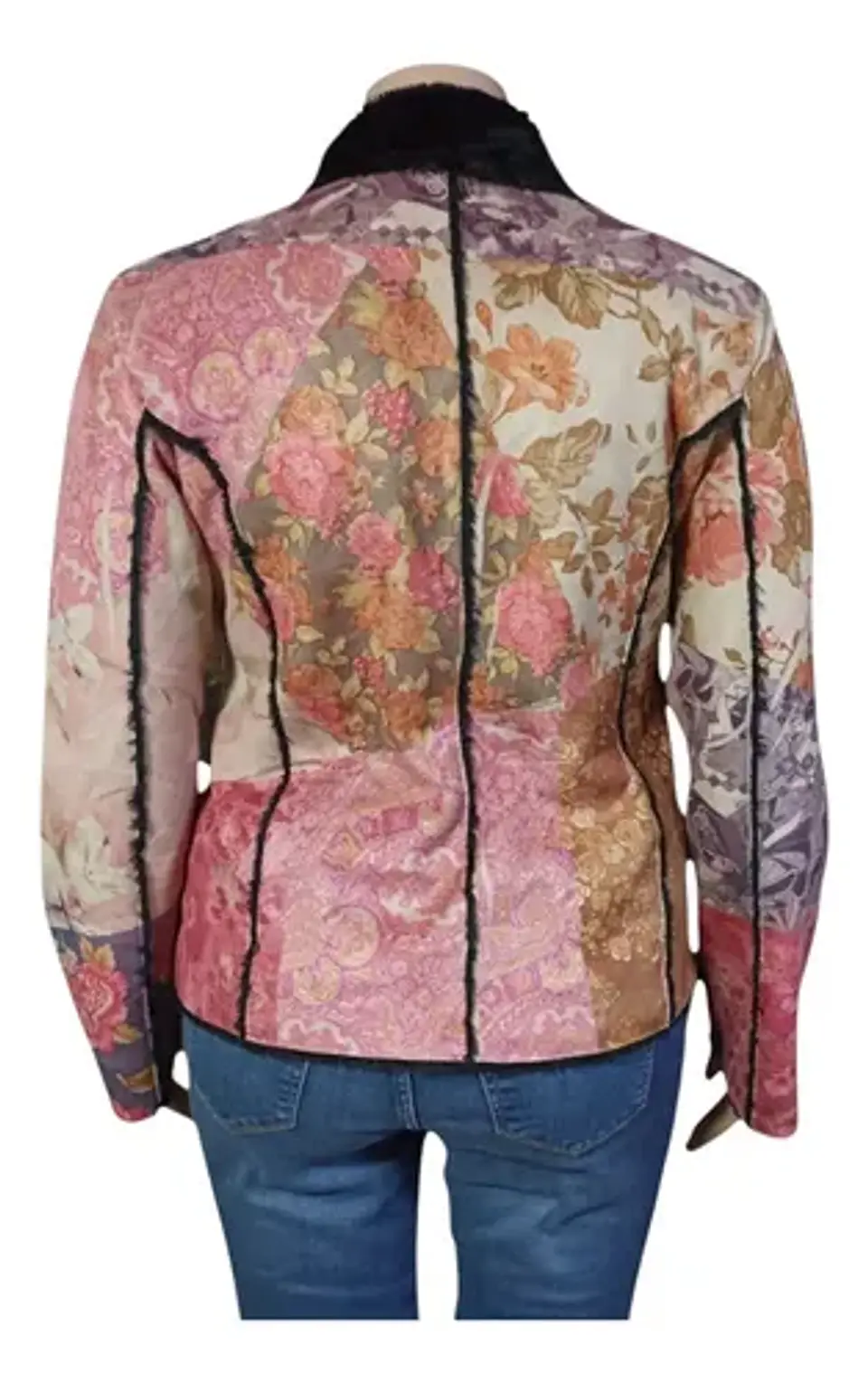 Abrigo Tipo Blazer de Gamuza Y Piel Sintética - Talla XL 5