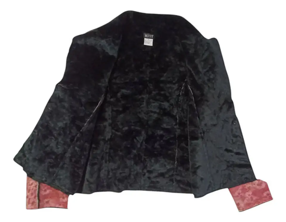 Abrigo Tipo Blazer de Gamuza Y Piel Sintética - Talla XL 6