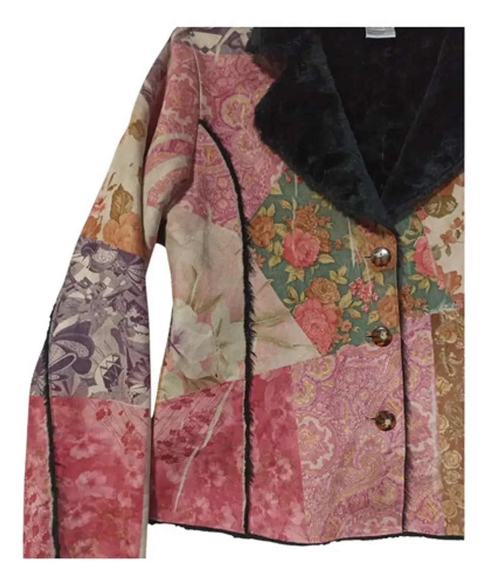 Abrigo Tipo Blazer de Gamuza Y Piel Sintética - Talla XL 7