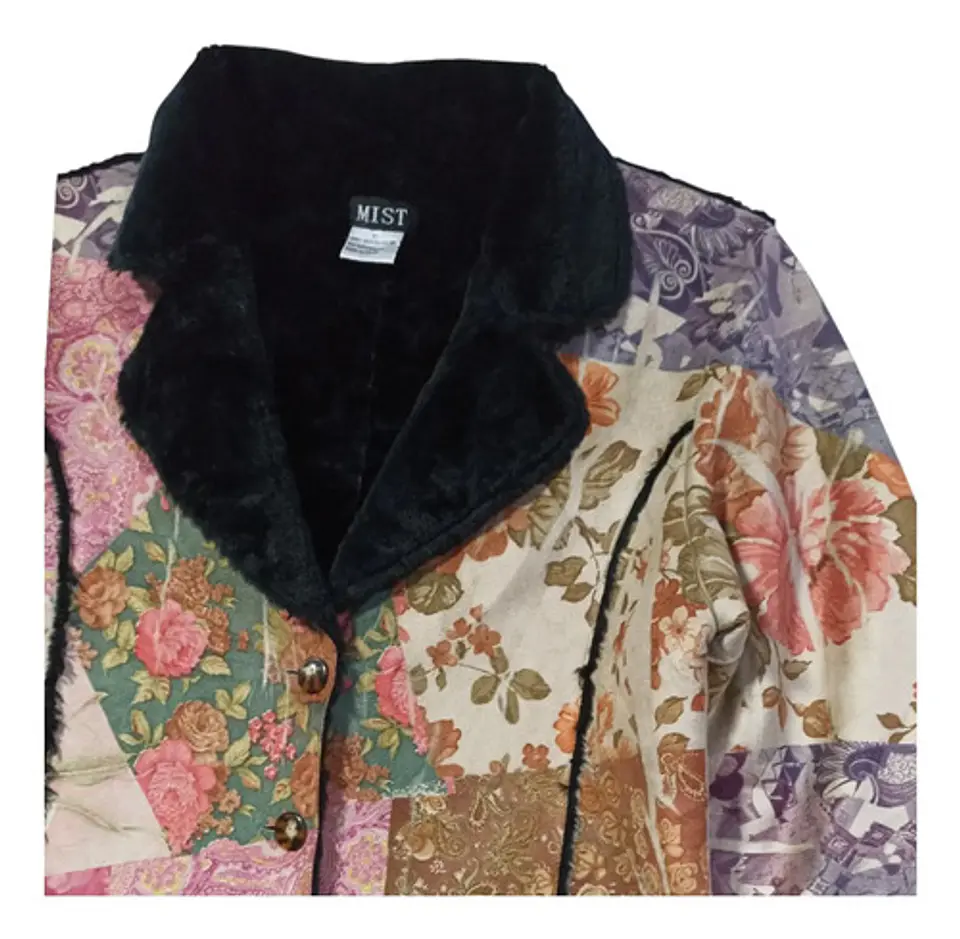Abrigo Tipo Blazer de Gamuza Y Piel Sintética - Talla XL 9