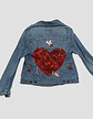 Chaqueta de Mezclilla con Parches de Lentejuelas - Talla S - Miniatura 5