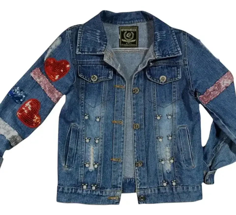 Chaqueta De Mezclilla Con Aplique De Lentejuelas Talla 4-5 2