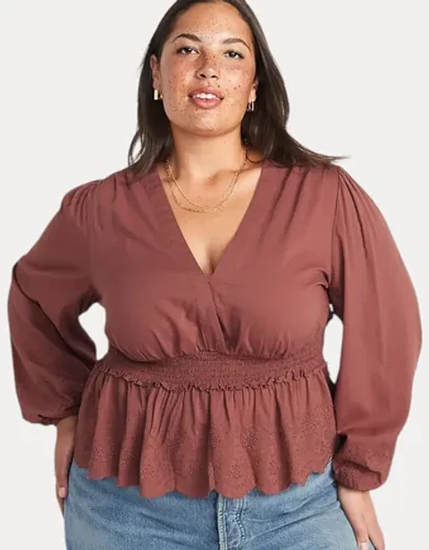 Blusa Old Navy Bordada Manga Abullonada Talla Grande 2xl