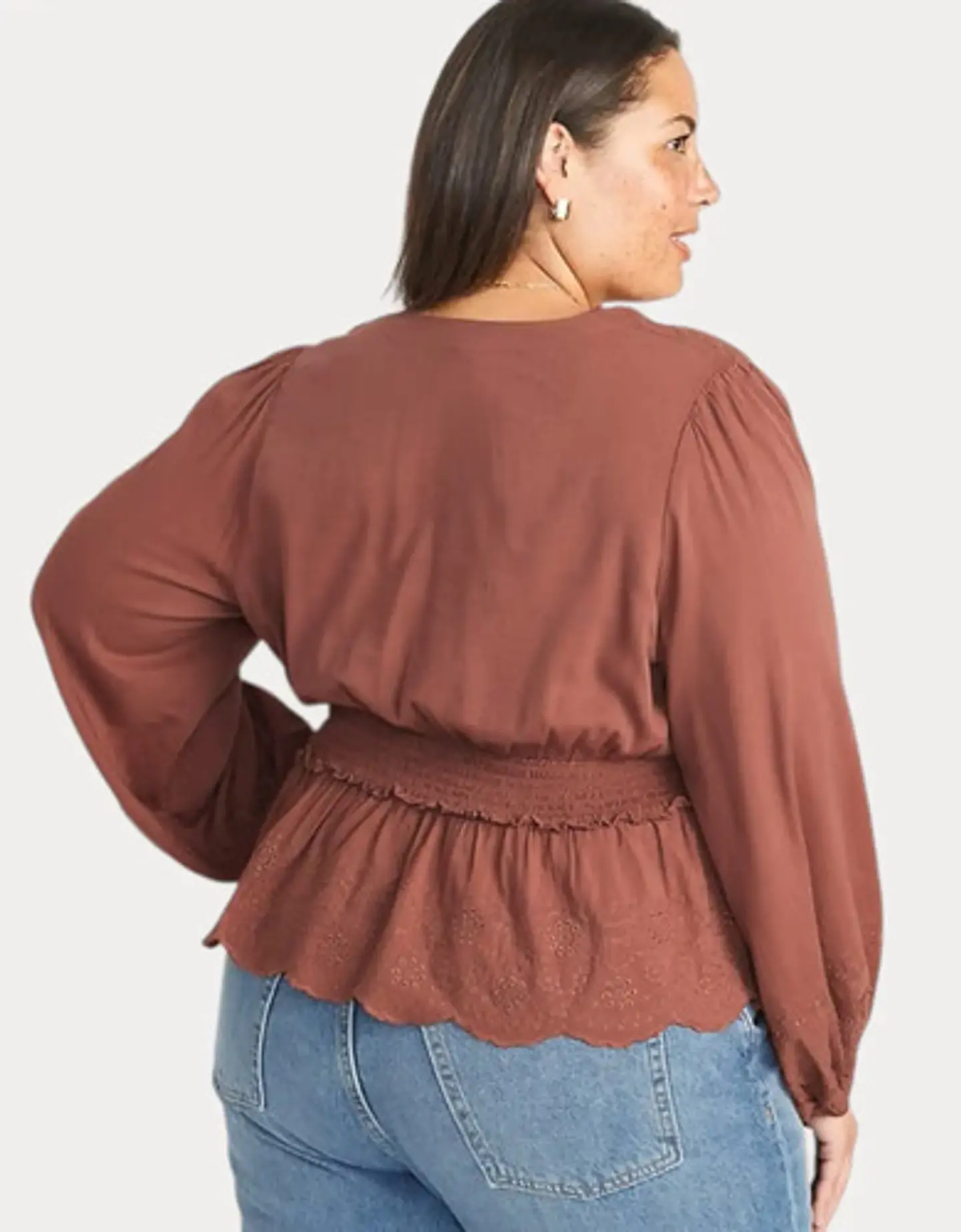 Blusa Old Navy Bordada Manga Abullonada Talla Grande 2xl 2