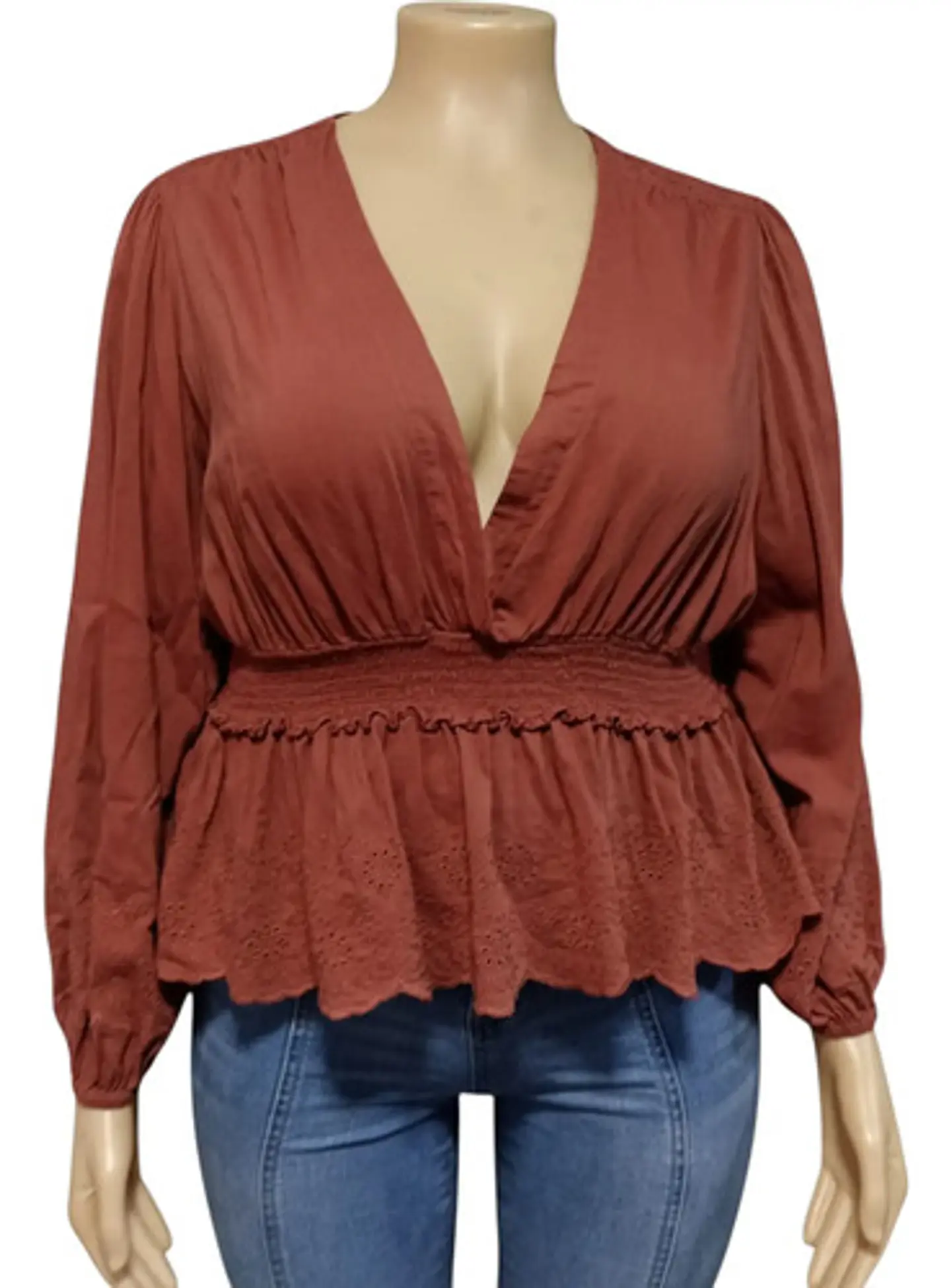 Blusa Old Navy Bordada Manga Abullonada Talla Grande 2xl 3