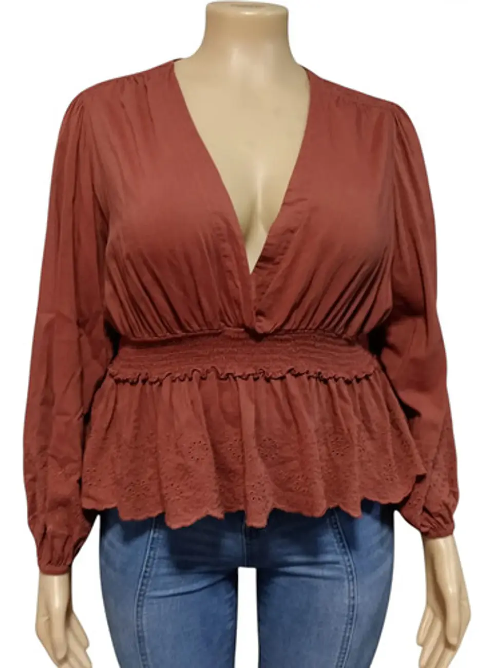 Blusa Old Navy Bordada Manga Abullonada Talla Grande 2xl 3