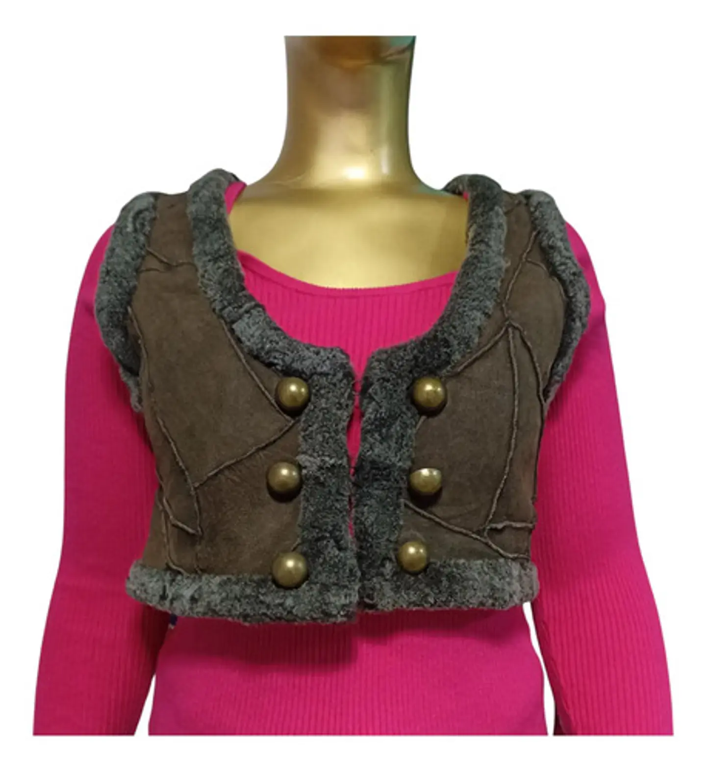Chaqueta Sin Mangas Vintage Shearling Doca - Talla M 2