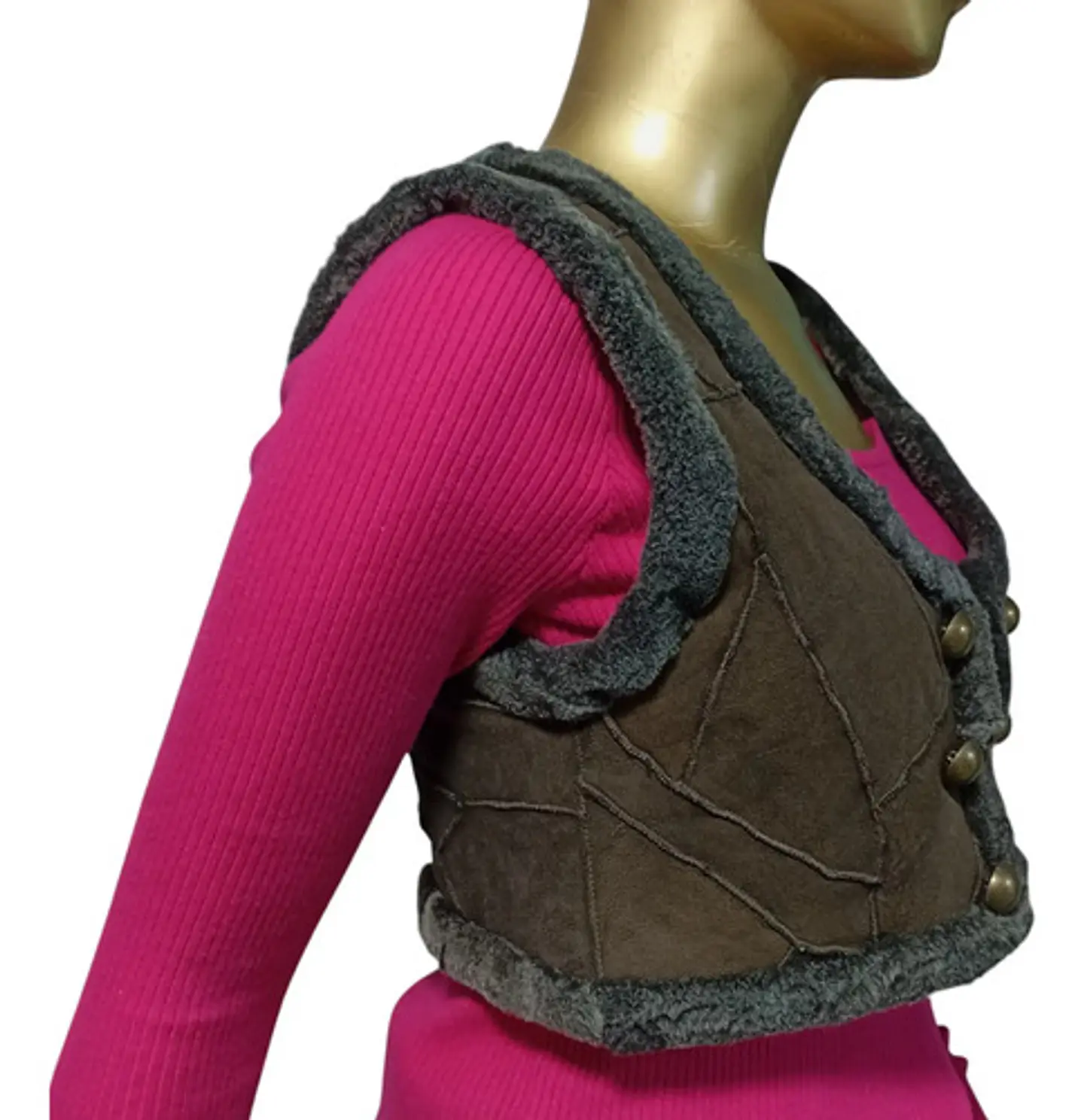 Chaqueta Sin Mangas Vintage Shearling Doca - Talla M 3