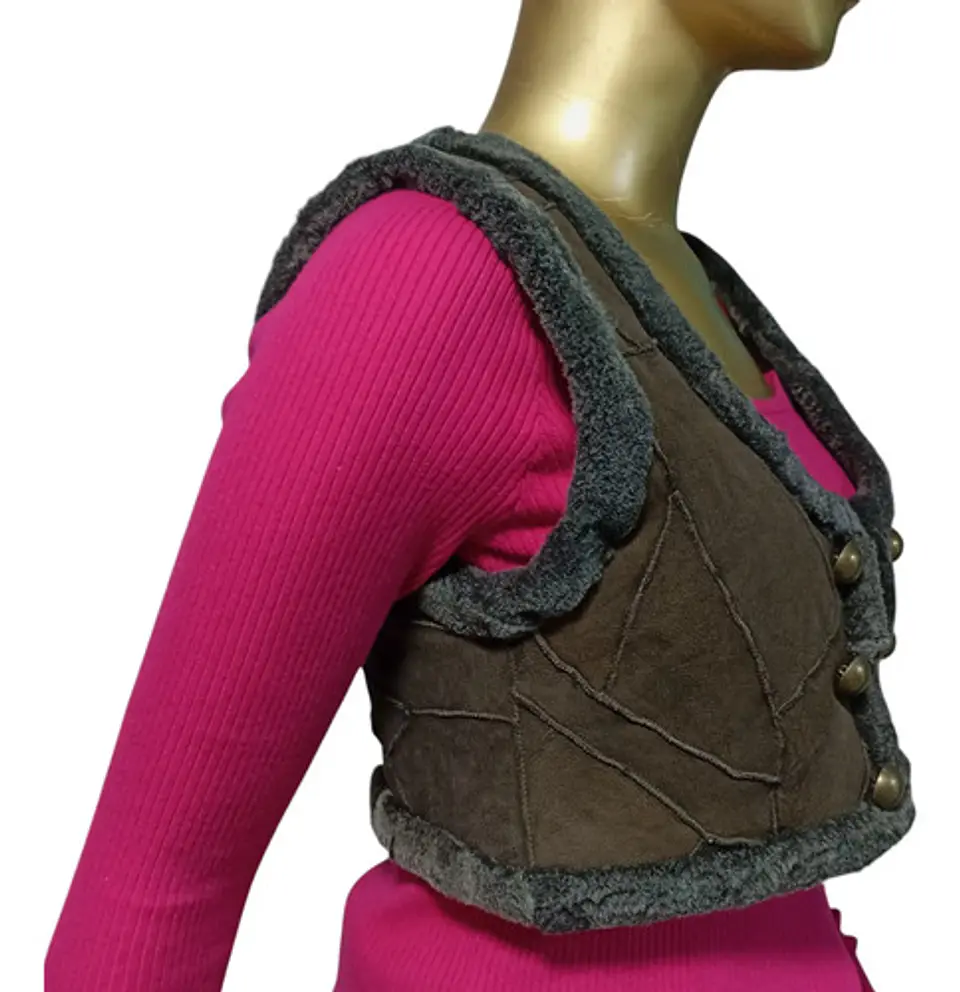 Chaqueta Sin Mangas Vintage Shearling Doca - Talla M 3