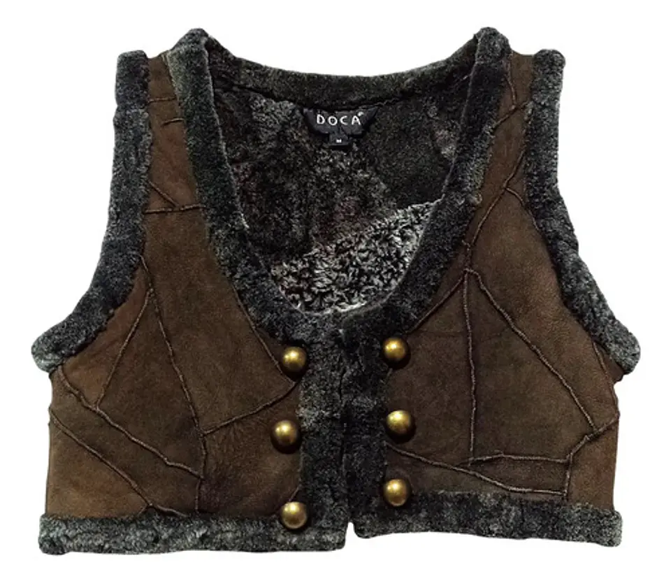 Chaqueta Sin Mangas Vintage Shearling Doca - Talla M 5