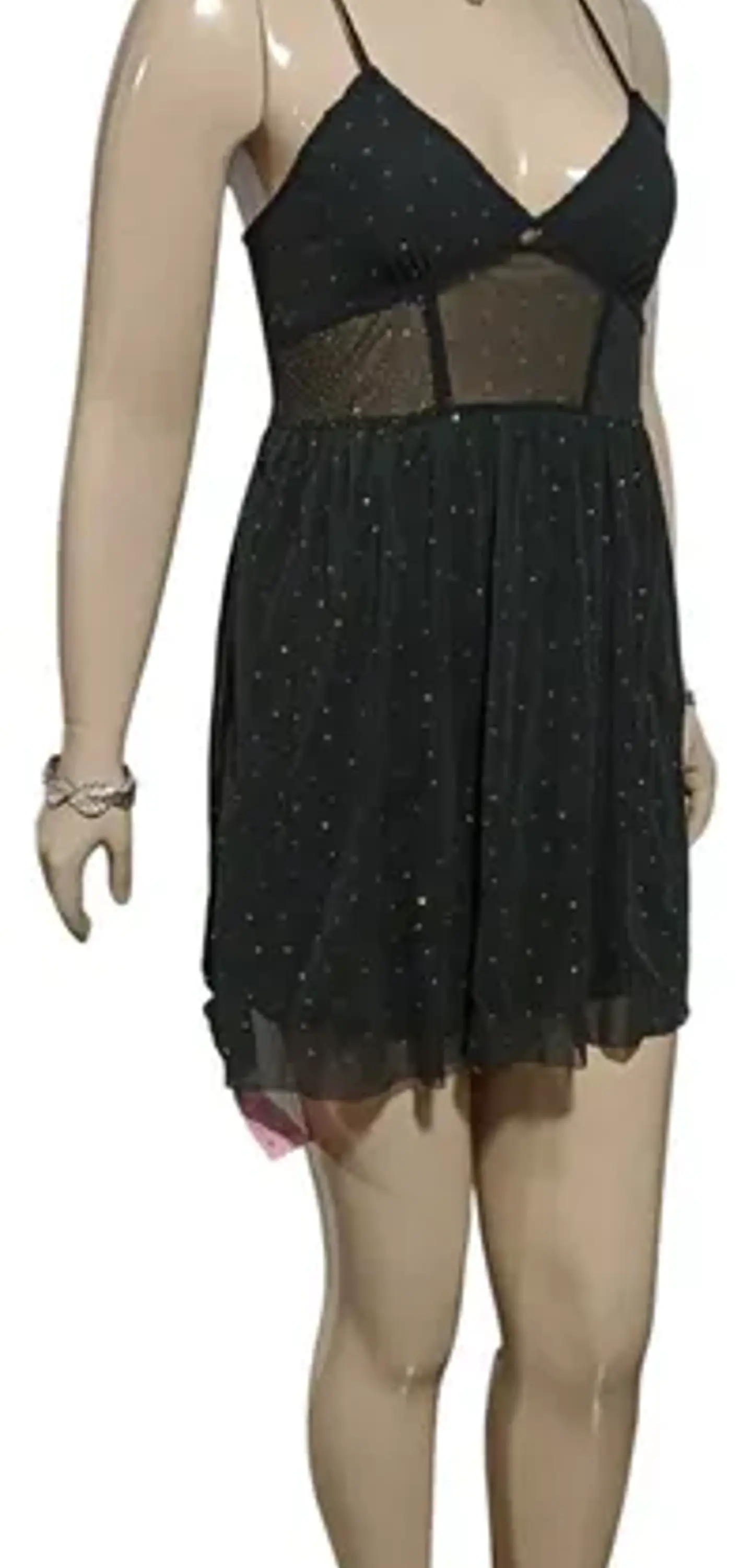 Vestido De Fiesta Corto Juvenil De Tul Traslucido Talla M 3