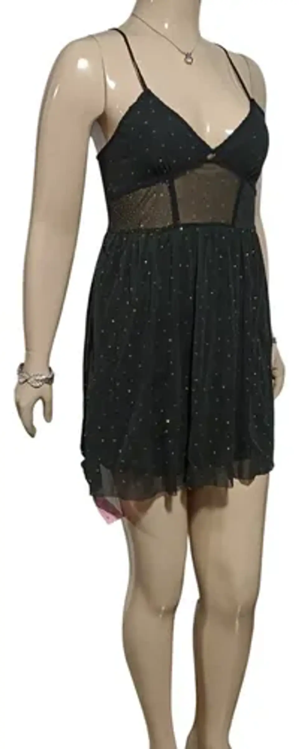 Vestido De Fiesta Corto Juvenil De Tul Traslucido Talla M 3