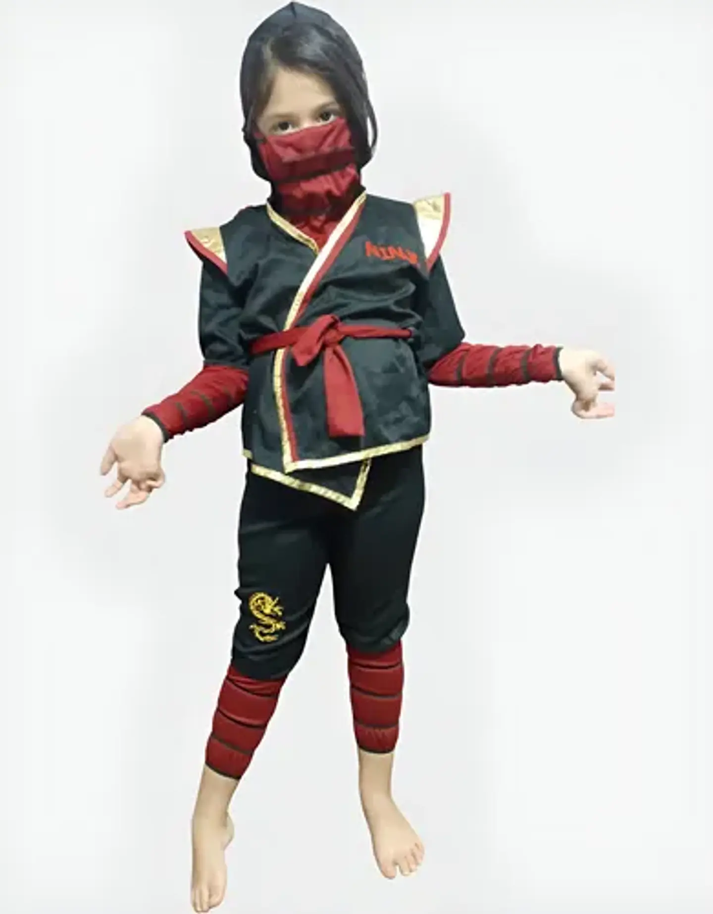 Disfraz De Ninja Unisex Talla 4 - 6 Años 1