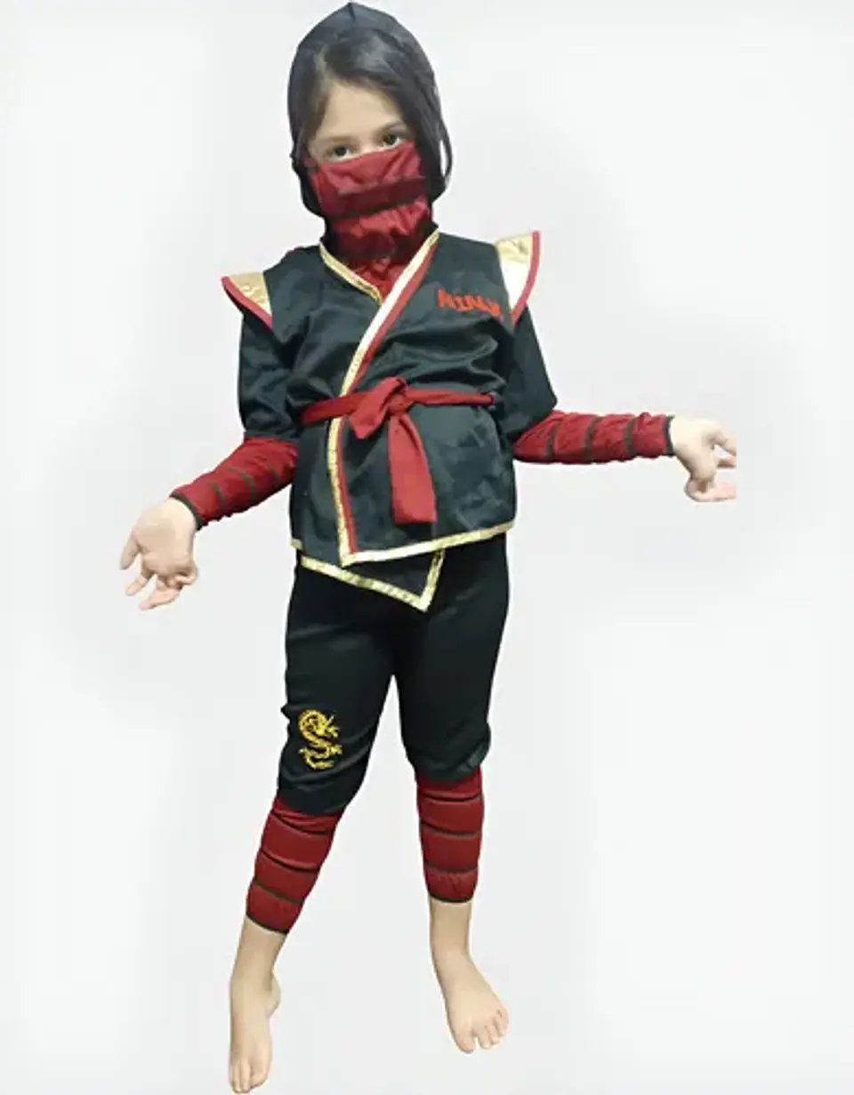 Disfraz De Ninja Unisex Talla 4 - 6 Años 1