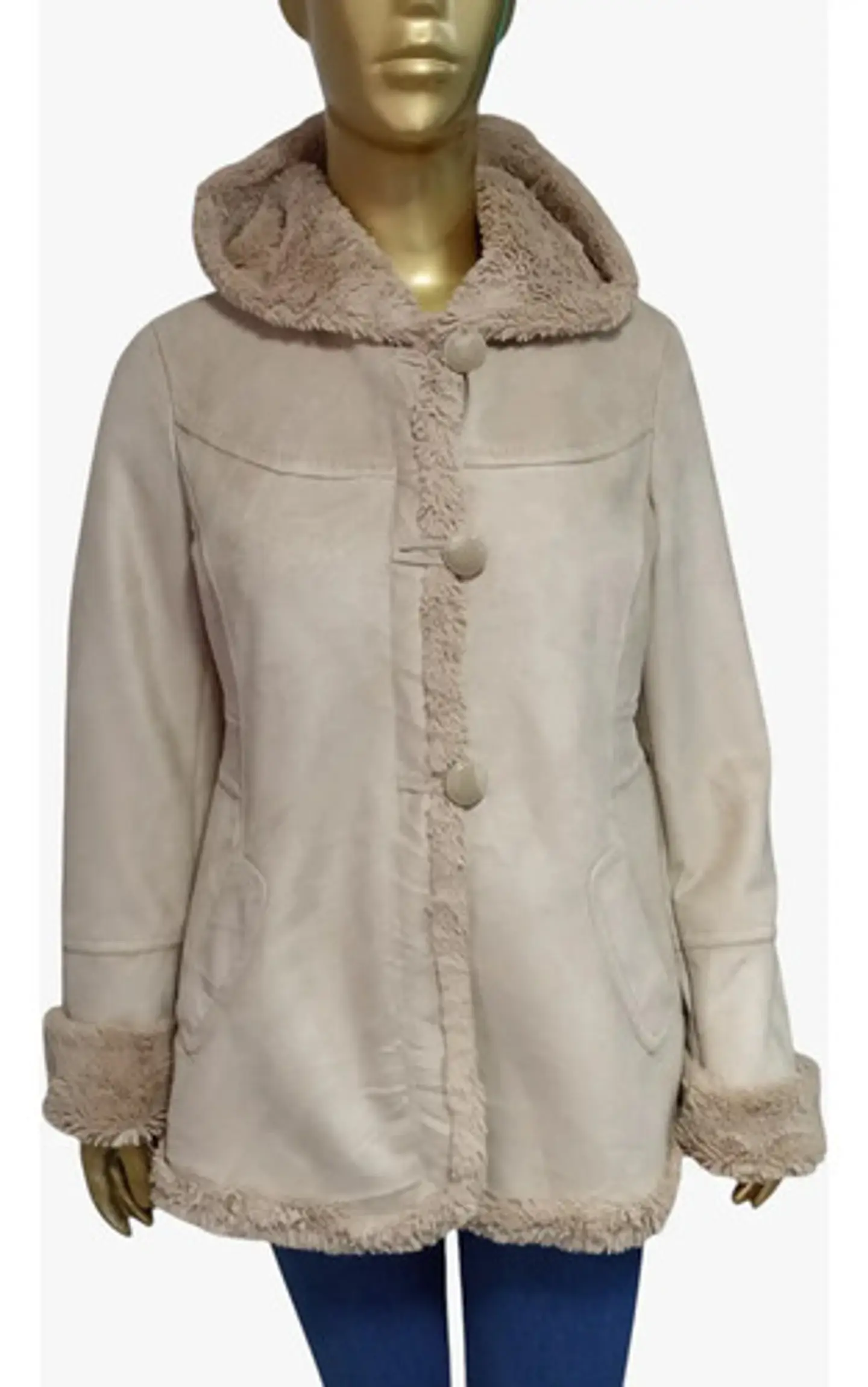 Gamulán Beige Con Capucha Jones New York - Talla L 2