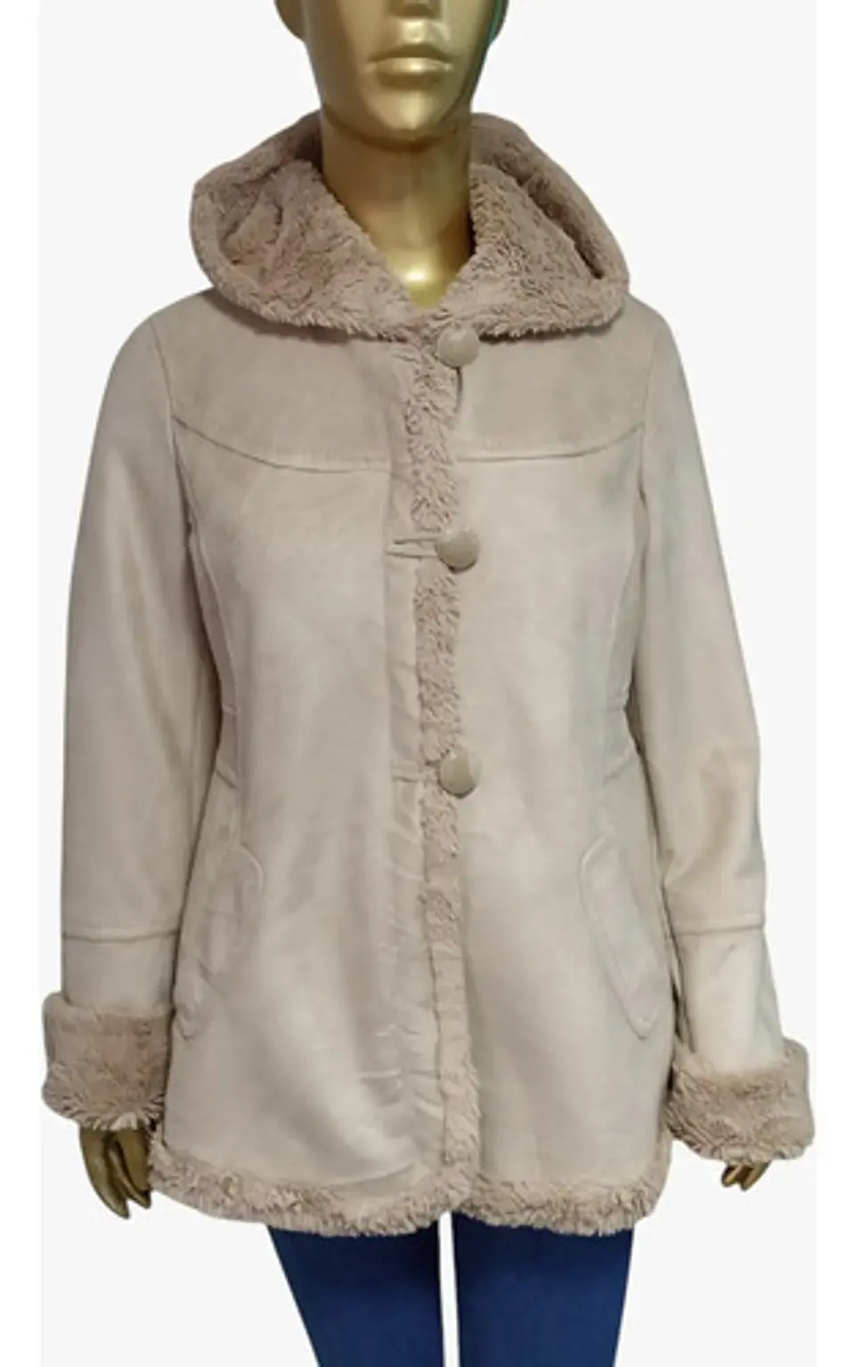 Gamulán Beige Con Capucha Jones New York - Talla L 2