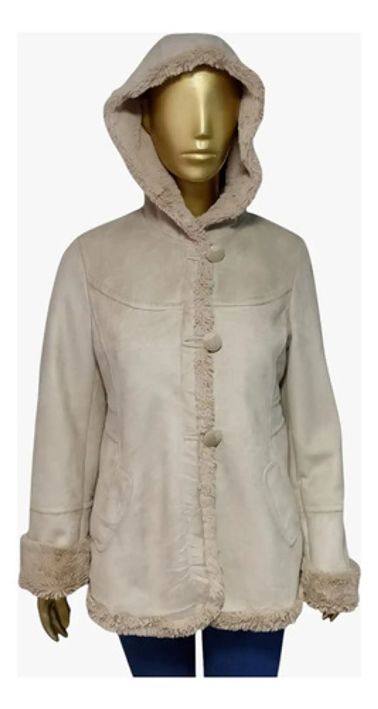 Gamulán Beige Con Capucha Jones New York - Talla L 3