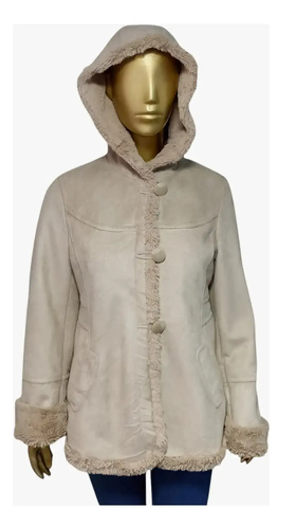 Gamulán Beige Con Capucha Jones New York - Talla L 3