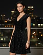 Vestido De Fiesta Terciopelo Y Lentejuelas Vero Moda Xs - S - Miniatura 1